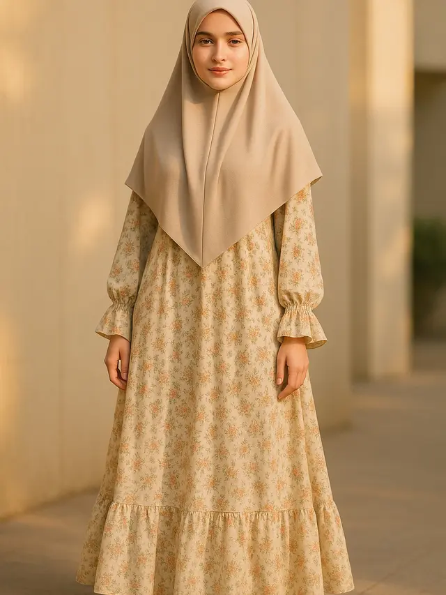 Model Gamis Syari Setelan Jilbab Panjang