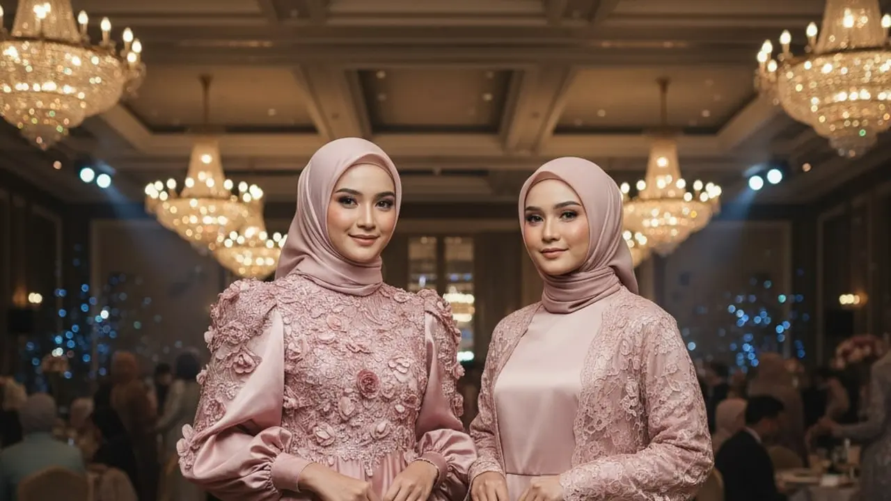 Gamis Formal Satin Kombinasi Lace