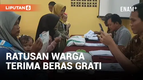 VIDEO: Ratusan Warga Grobogan Terima Beras Gratis dari Kementerian PMK