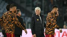 Pelatih AS Roma Gian Piero Gasperini usai laga melawan Udinese. (Alberto PIZZOLI / AFP)