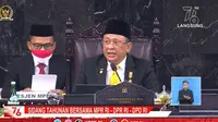 Ketua MPR Bambang Soesatyo saat Sidang Tahunan MPR 2021 di Jakarta.