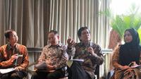 Konferensi pers paparan riset Dampak Internet Mobile terhadap Pengembangan Ekonomi dan Sosial di Jakarta, Kamis (9/11/2017).