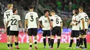 Hingga akhir pertandingan skor 3-1 untuk keunggulan Jerman tidak berubah. Kemenangan ini membuat Die Mannschaft berhasil mengemas tiga poin perdana dari dua laga dan berada di posisi ketiga klasemen sementara Grup A kualifikasi Piala Dunia 2026 zona Eropa. (INA FASSBENDER/AFP)