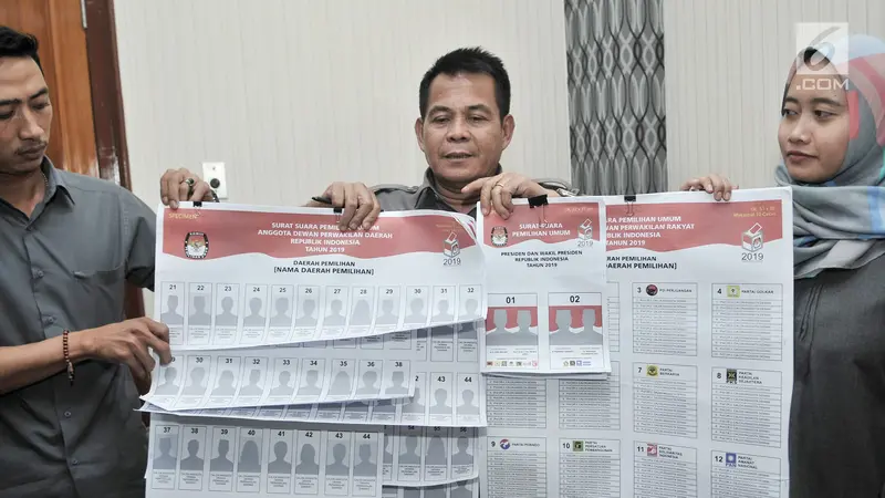 KPU Perkenalkan Surat Suara Pemilu 2019