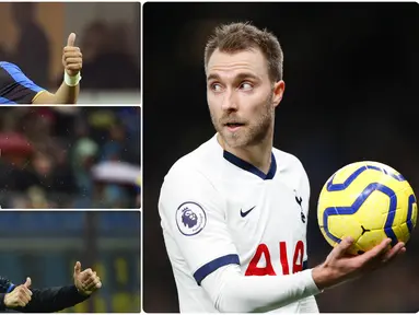 Gelandang asal Denmark, Christian Eriksen, telah resmi berseragam Inter Milan serta menjadi pemain termahal ketiga skuat Nerazzurri di bursa transfer musim dingin. Berikut Christian Eriksen dan sederet pemain termahal Inter Milan di bursa transfer musim dingin. (kolase foto AFP)