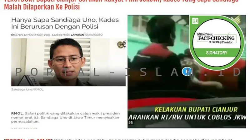 [Cek Fakta] Bupati Cianjur Ajak Warganya Coblos Jokowi-Ma'ruf?