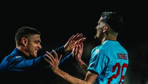 Justin Hubner (kanan) pada pertandingan Fortuna Sittard kontra NEC Nijmegen pada Eredivise 2025/2026. (X/Fortuna Sittard)