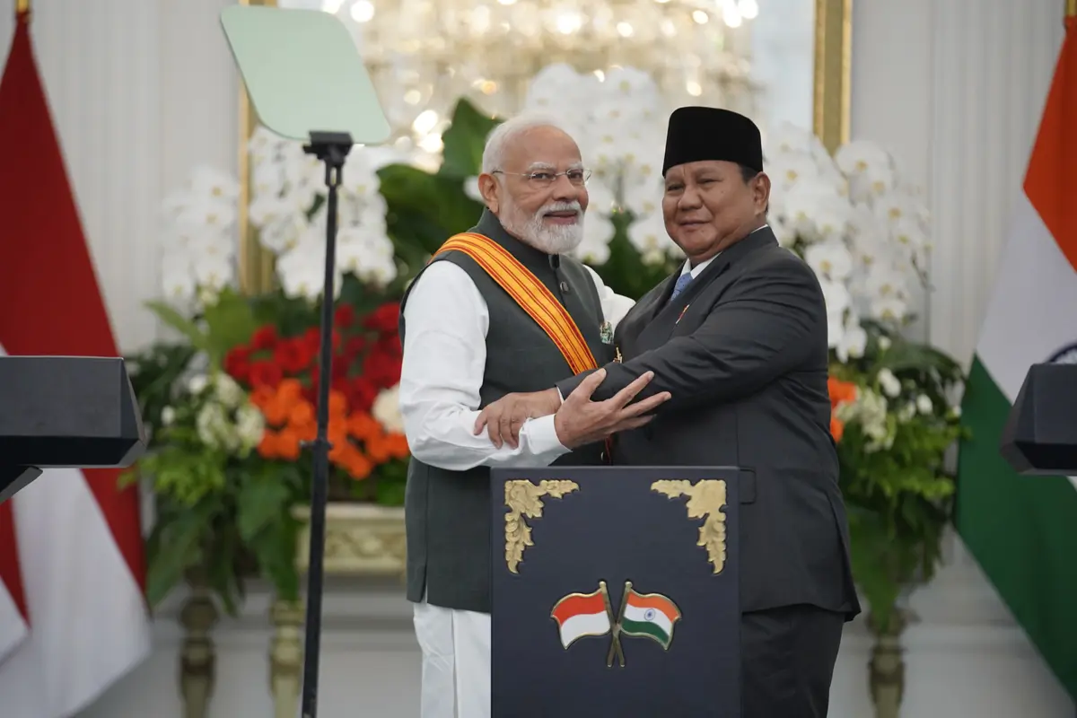 Presiden Prabowo Subianto menerima kunjungan Perdana Menteri India Narendra Modi di Istana Merdeka, Jakarta, Selasa (7/7/2026). (Dok Bakom)