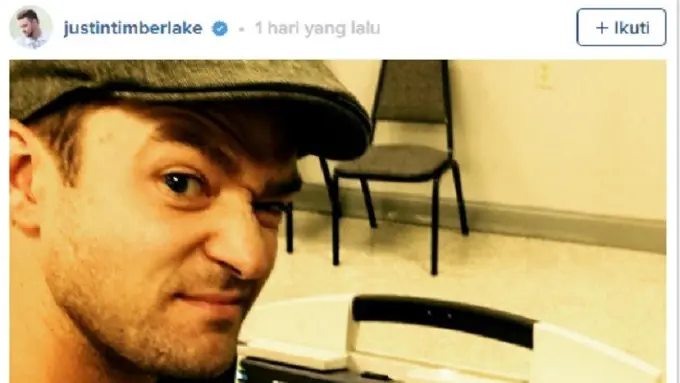 Justin Timberlake terancam terkena hukuman penjara karena selfie di bilik suara. (AFP/Bintang.com)