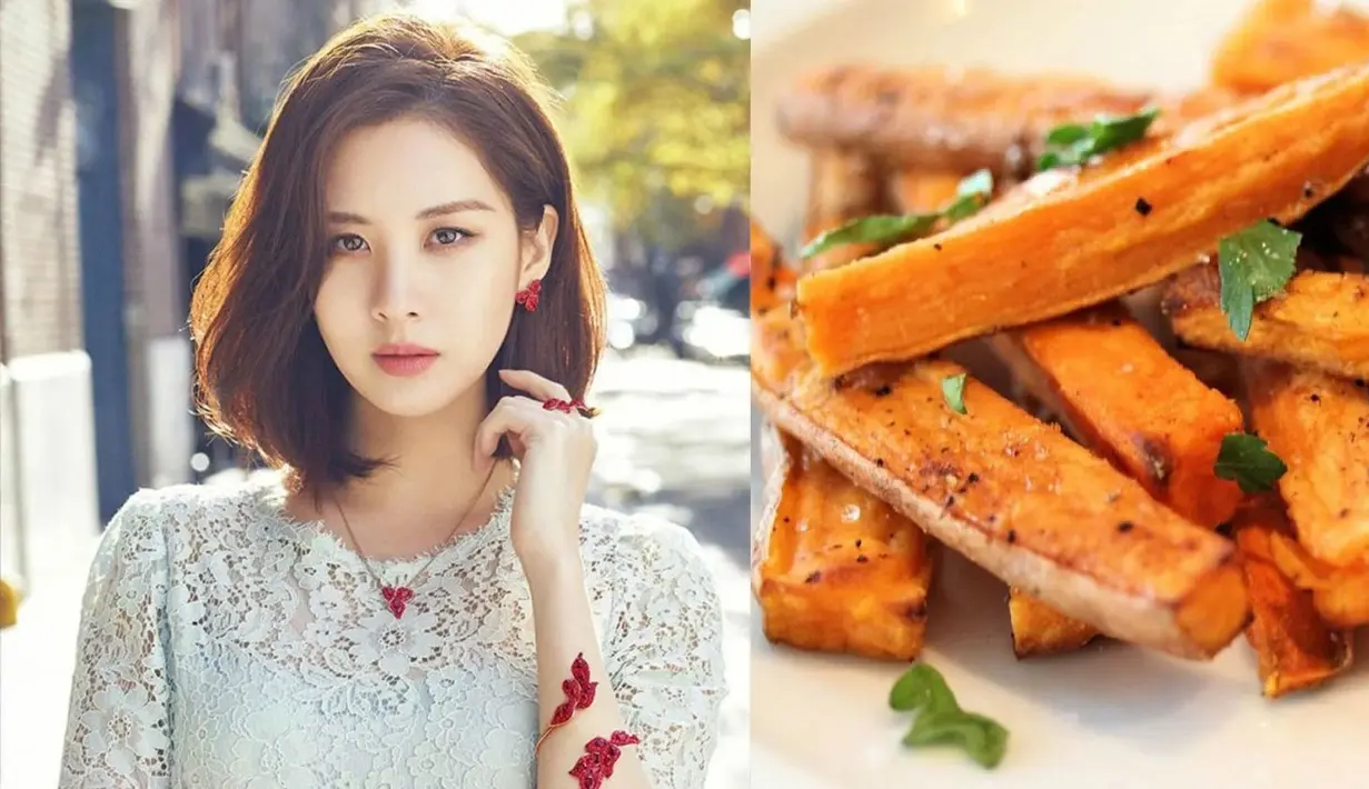 Untuk menjaga berat badannya tetap ideal, Seohyun SNSD mengonsumsi ubi jalar. Seperti diketahui, ubi jalar mengandung vitamin E dan rendah kalori. (Foto: koreaboo.com)