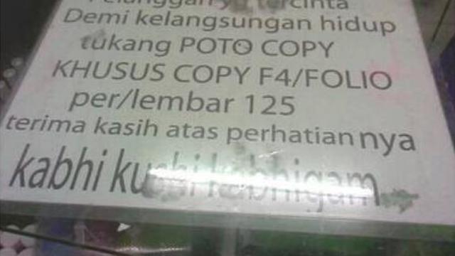 7 Tulisan Nyeleneh di Tempat Fotocopy Ini Super Kreatif, Bikin Senyum