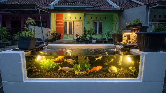 Kolam dengan Pencahayaan Bawah Air