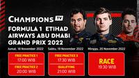 Jadwal dan Live Streaming F1 GP Abu Dhabi 2022 di Vidio, 18-20 November 2022. (Sumber : dok. vidio.com)