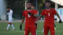 Gelandang Timnas Indonesia U-19, Saddil Ramdani, merayakan kemenangan atas Brunei U-19 pada laga kualifikasi Piala Asia U-19 di Stadion Puju Public, Gyeonggi, Selasa (31/10/2017). Timnas U-19 menang 5-0 atas Brunei. (Bola.com/Media PSSI)