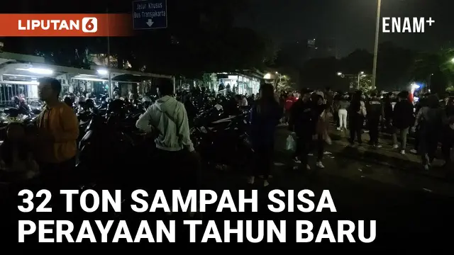 SAMPAH SISA PERAYAAN MALAM TAHUN BARU 2024 DI SEKITAR SUDIRMAN-THAMRIN CAPAI 32 TON