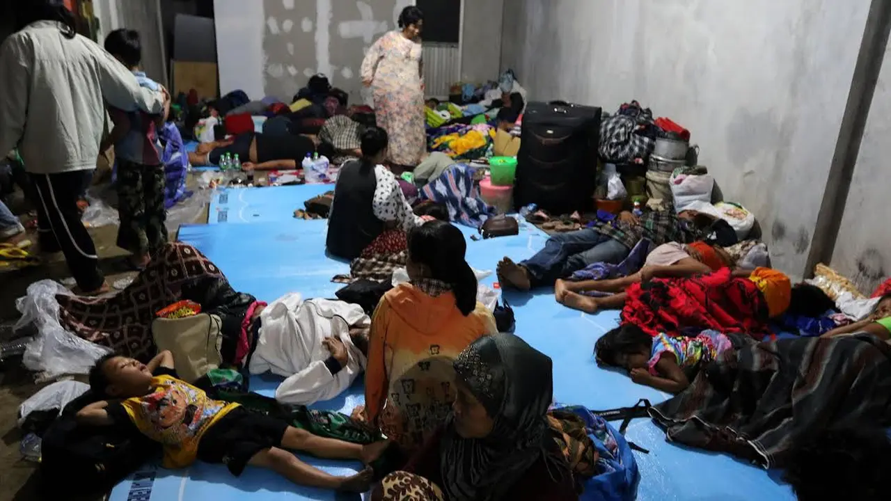 Pengungsi banjir di Garut