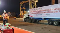 Pelayaran Perdana Kargo SITC Kontainer Lines MV. SITC Batangas VOY.2403 N dan Pelepasan Ekspor Langsung Sulawesi Utara ke Asia Timur di Terminal Peti Kemas, Kota Bitung.