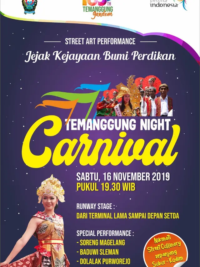 Tampilkan Sendratari Kolosal, Temanggung Night Carnival Berlangsung Meriah