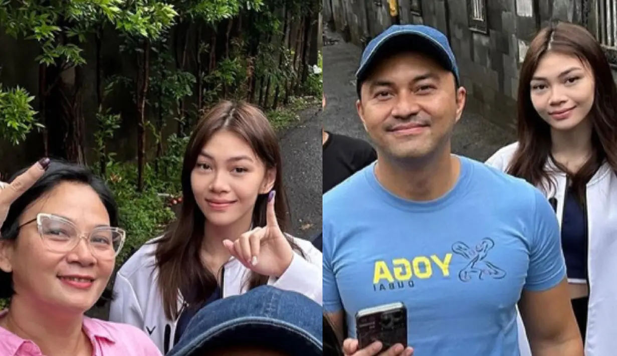 <p>Potret Outfit Keluarga Anjasmara dan Dian Nitami saat Nyoblos. [@bu_deedee]</p>