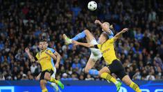 Erling Haaland berhasil membawa kemenangan untuk Manchester City saat menghadapi mantan klubnya, Borussia Dortmund pada laga Grup G Liga Champions 2022/2023 yang berlangsung di Etihad Stadium, Kamis (15/9/2022) dini hari WIB. (AFP/Lindsey Parnaby)