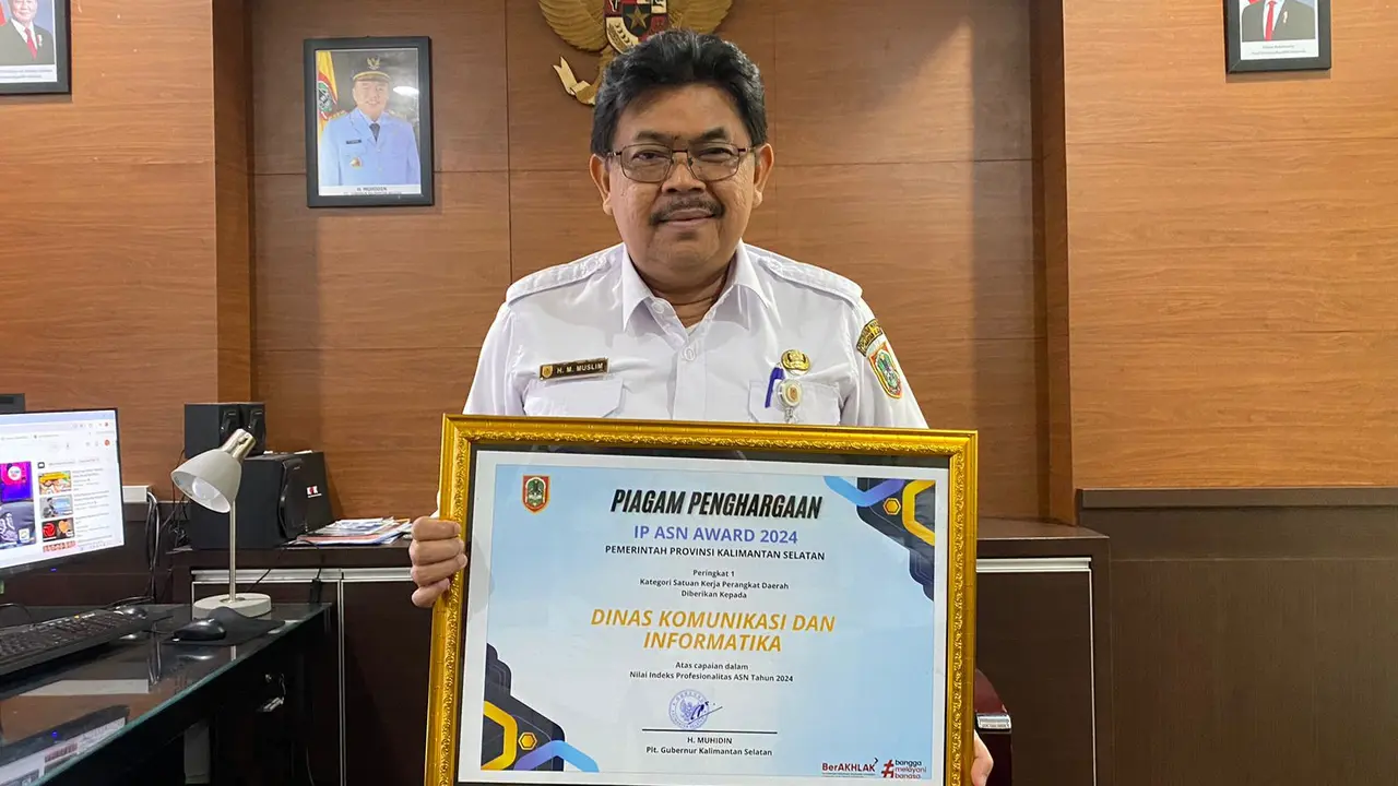 Dinas Kominfo Kalsel Raih Peringkat Pertama Pada Anugerah IP ASN Award 2024