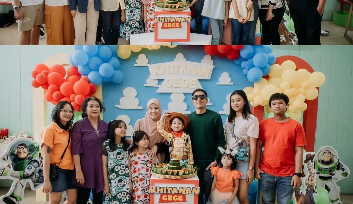 Bertemakan Toy Story, acara khitanan ini dihadiri oleh kerabat dan keluarga Desta dan Natasha Rizky [@natasharizkynew]