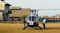 Helikopter BPNP di Kledung, Temanggung untuk mensurvei area kebakaran Gunung Sindoro dan Sumbing. (Liputan6.com/BPBD Jateng/Muhamad Ridlo)