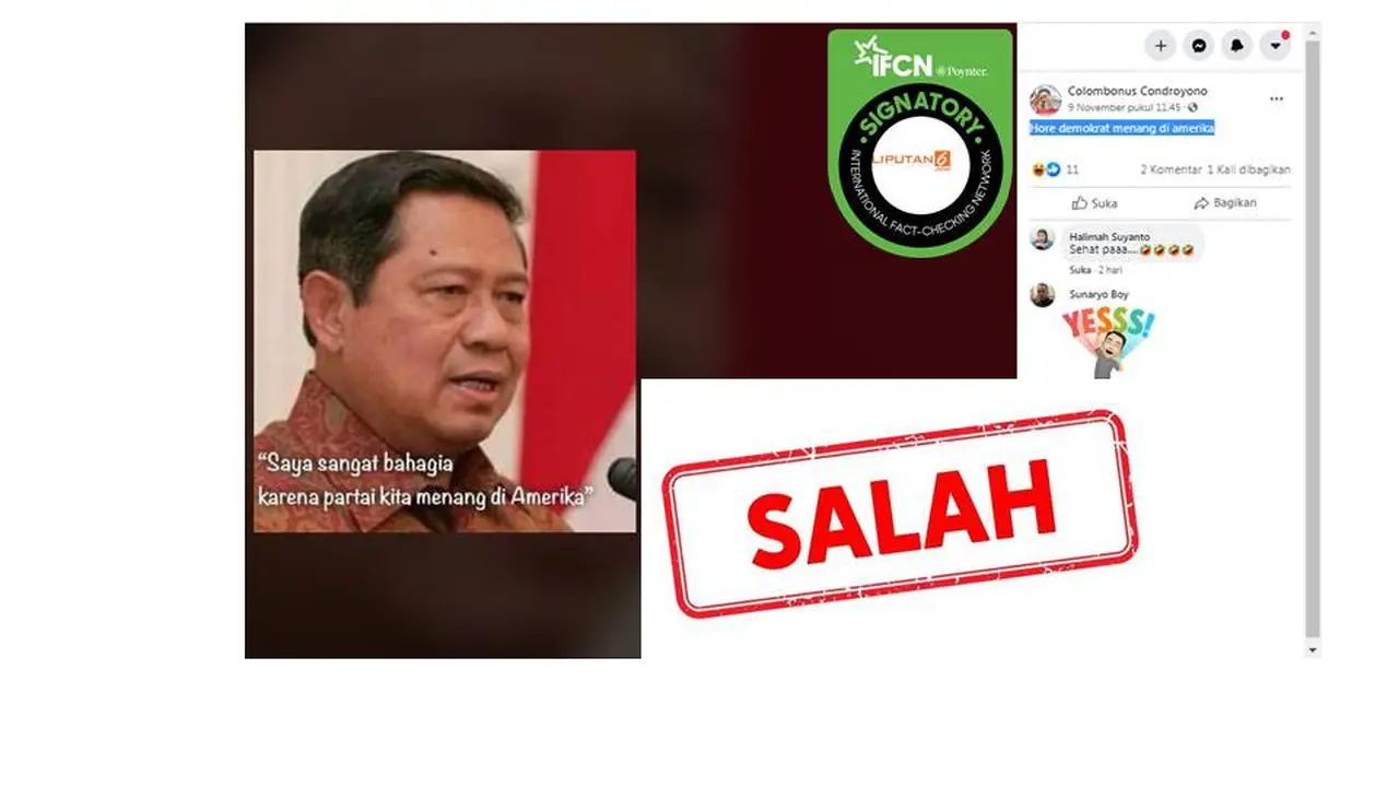 Cek Fakta SBY soal Pemilu AS 2020