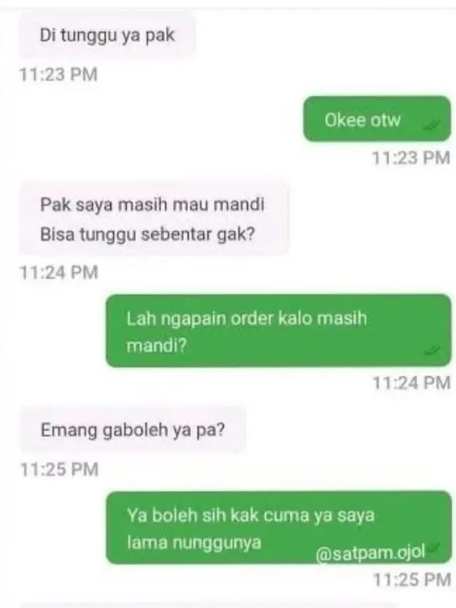 8 Chat Lucu Driver Ojek Online Diminta Menunggu oleh Penumpang