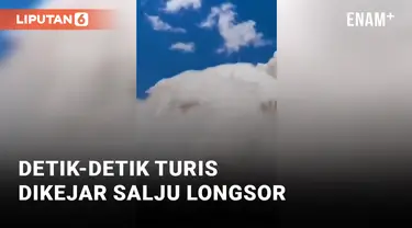 Detik-detik Turis Dikejar Salju Longsor