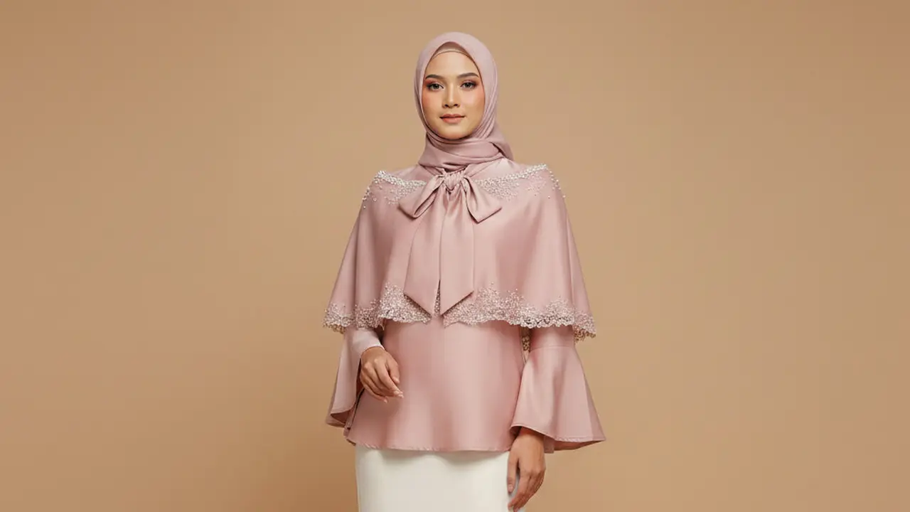 Model Blus Lebaran Satin Doff Biar Kelihatan Mewah. AI