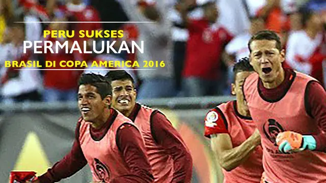 Peru berhasil mengalahkan Brasil dengan skor 1-0 di laga terakhir grup B Copa America 2016, di Massachusets, Amerika Serikat (12/6/2016).