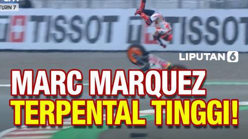 VIDEO: Momen Bikin Syok, Marc Marquez Kecelakaan Parah di MotoGP Mandalika