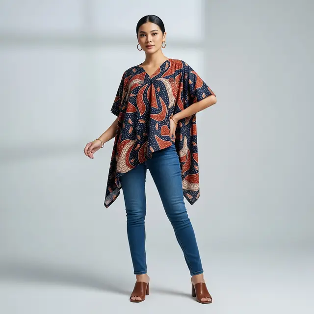 Model Atasan Batik Asimetris Agar Tampilan Lebih Proporsional dan Chic