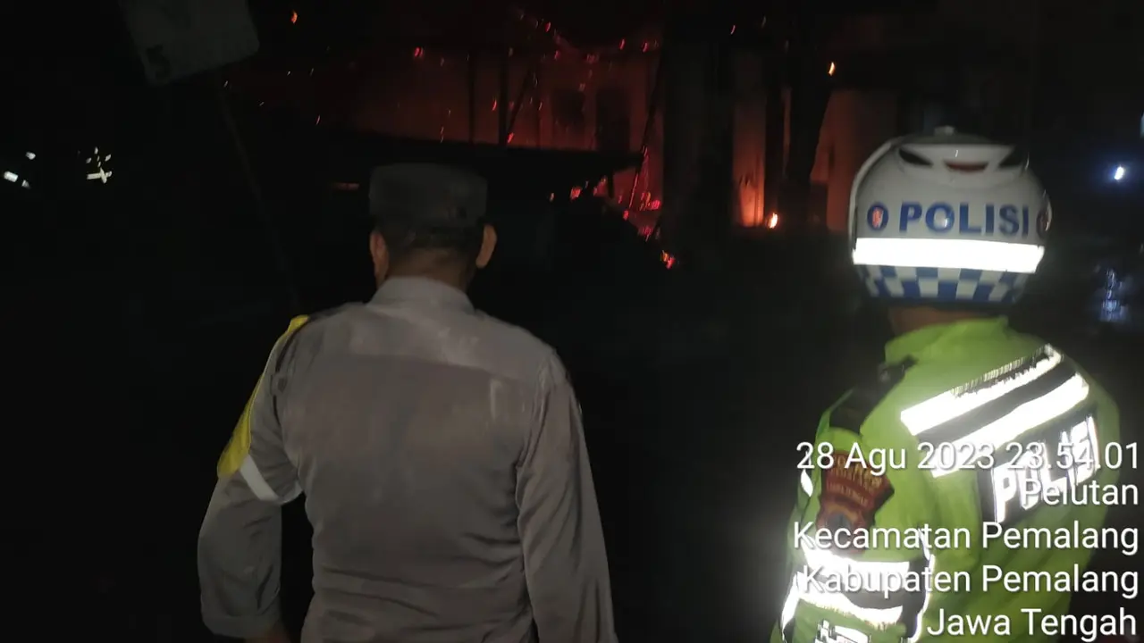Kebakaran di Pemalang Kota. (Foto: Liputan6.com/Humas Polres Pemalang)