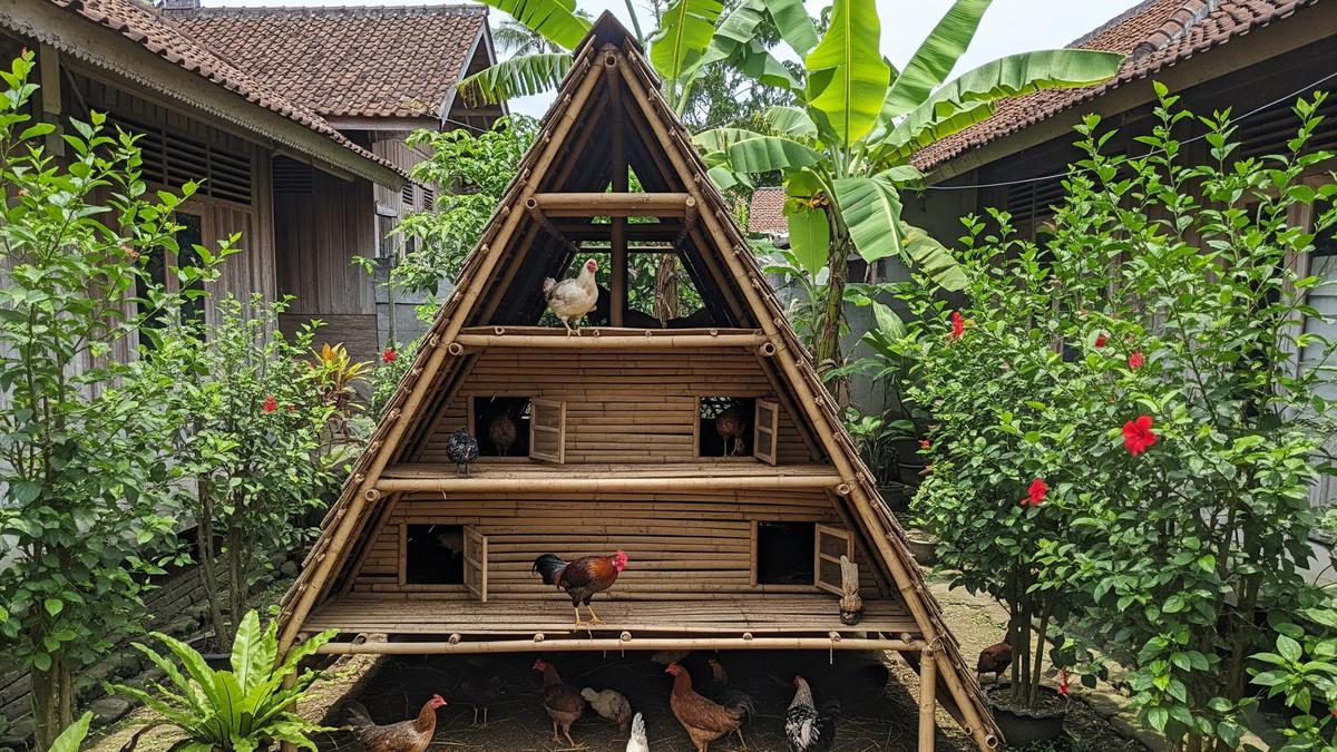 9 Model Kandang Ayam Bambu Tingkat, Efisiensi Maksimal di Lahan Terbatas