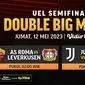 Jadwal Semifinal Leg 1 Liga Europa 2022-23 Jumat, 12 Mei di Vidio : AS Roma Vs Leverkusen, Juventus Vs Sevilla