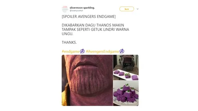 Spoiler Endgame (Sumber: Twitter/@twentysixthof)