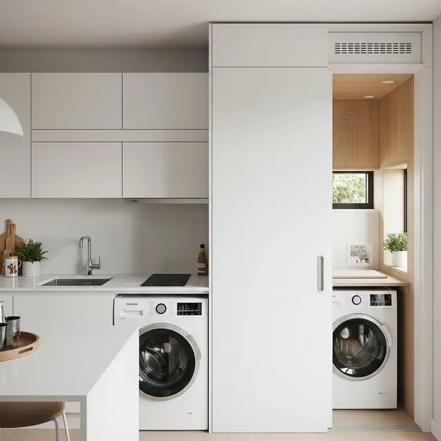 Model Rumah Kecil Tapi Luas dengan Area Laundry Outdoor Tersembunyi (Image by Gemini AI)