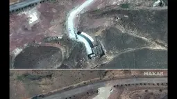Militer Israel terus melancarkan sejumlah serangan besar-besaran terhadap beberapa target militer di wilayah Iran. (Foto oleh Citra satelit ©2025 Maxar Technologies/AFP)