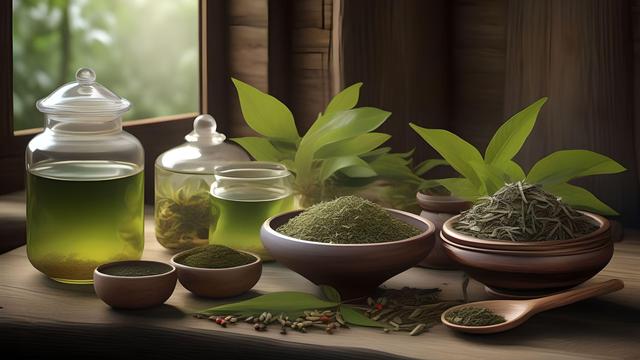 Kolesterol tinggi? Atasi dengan herbal alami! Pakar merekomendasikan jati belanda, teh hijau, dan tempuyung untuk menurunkan kolesterol dan menjaga kesehatan tubuh. (Ilustrasi by AI)
