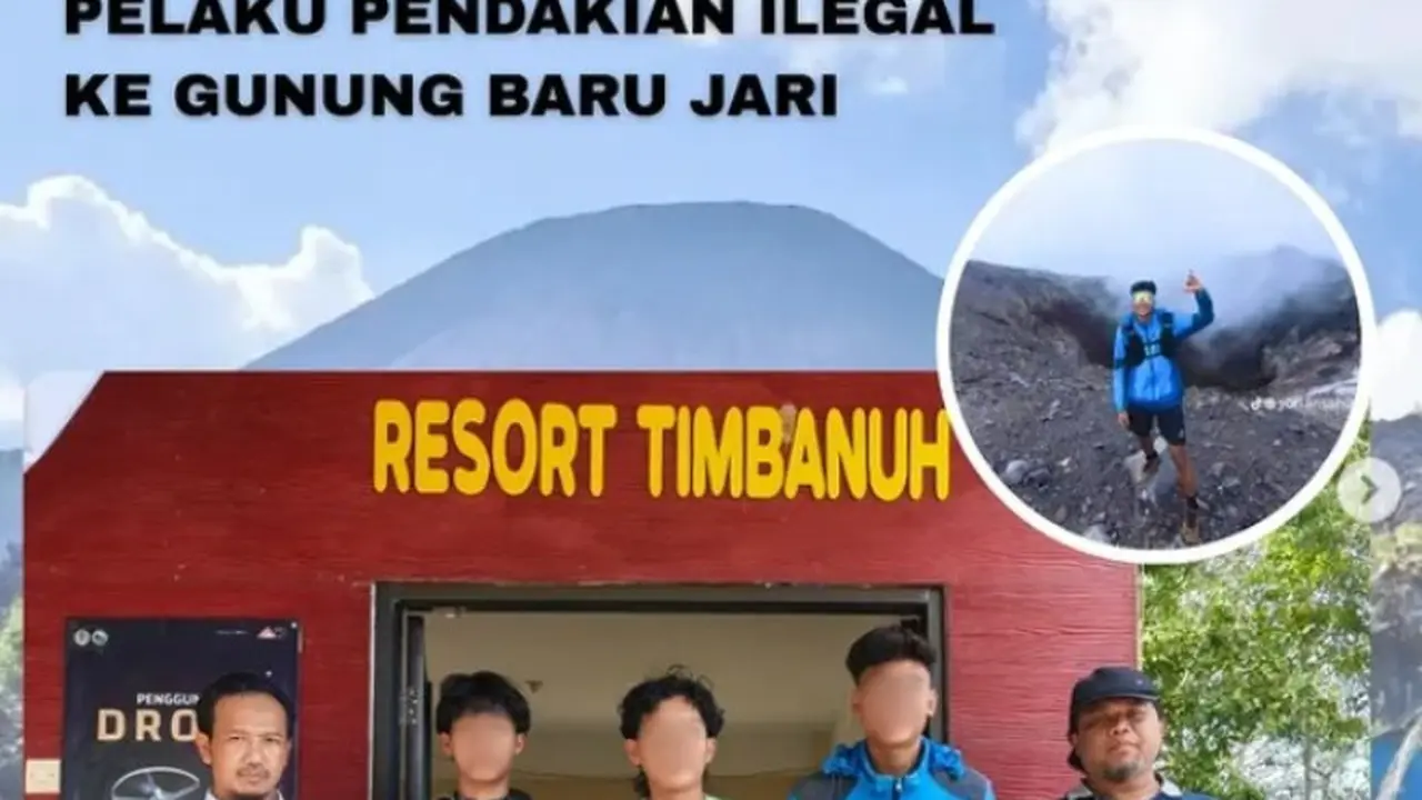 3 Pendaki Gunung Rinjani Minta Maaf karena Mendaki Lewat Gunung Baru Jari yang Disebut Ilegal
