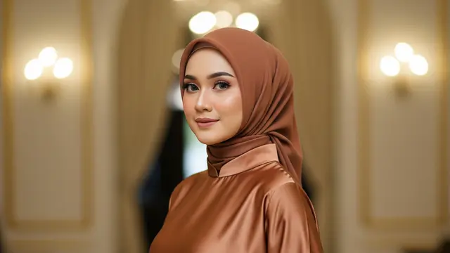 Model Gamis Warna Mocca Elegan