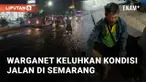 Jalan Brigjen Sudiarto di depan MAN 1 Kota Semarang rusak dan berlubang, rawan kecelakaan. Seorang pengendara motor menjadi korban pada Senin (16/12/2024)