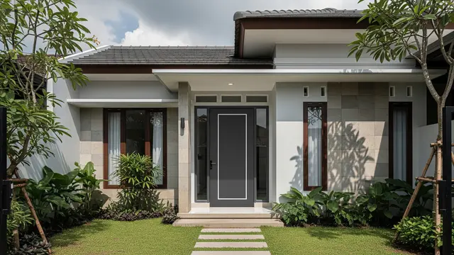 Pintu Aluminium Polos dengan Kusen Ramping