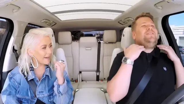 Christina Aguilera dan James Corden (Sumber: YouTube/  The Late Late Show with James Corden)