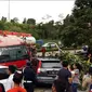 Kecelakaan truk tangki di Tol Cipularang. (@Wiznuopung)