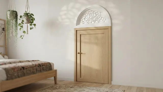 Model Pintu Kamar dengan Ventilasi Roster Kecil di Bagian Atas