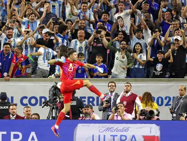 Timnas Argentina harus bekerja keras untuk mengalahkan Ekuador pada laga perempat final Copa America 2024. (AFP/Charly Triballeau)