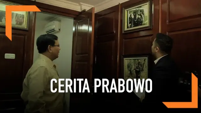 Calon Presiden Prabowo Subianto ungkap cerita di balik foto-foto yang terpajang di rumahnya.